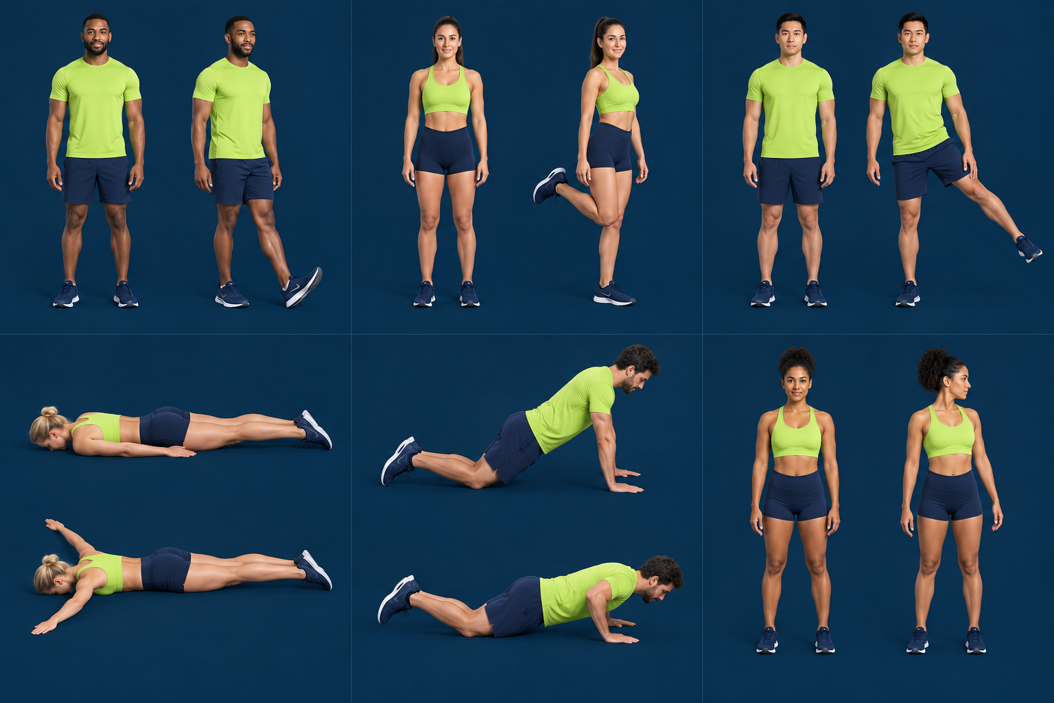 Standing heel dig, two movement reference positions